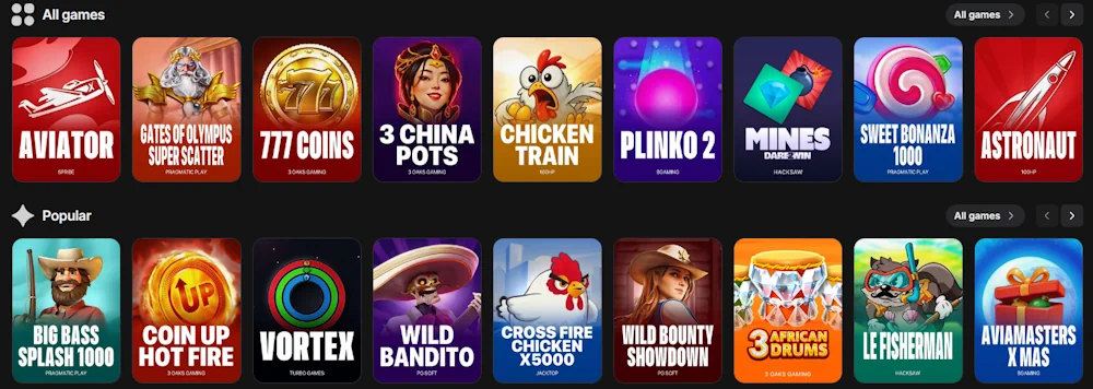 1Win Kaszinó Játékok